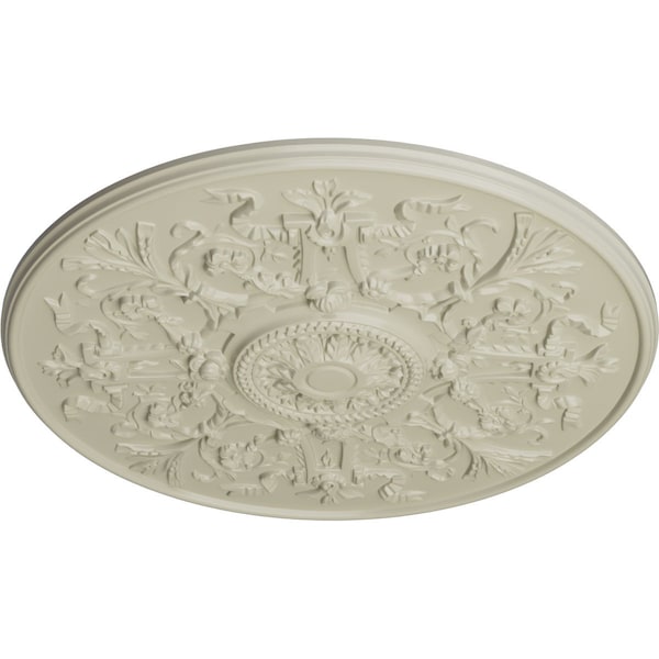 Versailles Ceiling Medallion (Fits Canopies Up To 3 1/4), Hnd-Painted Clear Yellow, 33OD X 1 3/4P